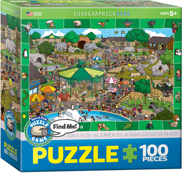 Puzzle: Spot & Find Puzzle Game - A Day in the Zoo