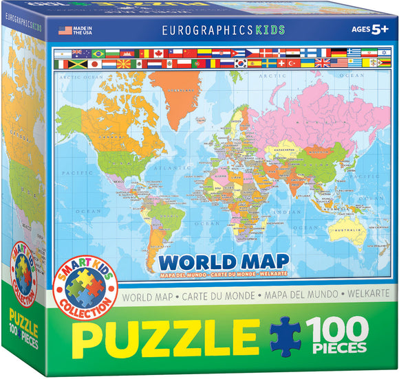 Puzzle: Educational Charts for Kids - Modern Map of the World
