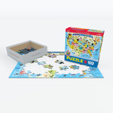 Puzzle: Educational Charts for Kids - Illustrated Map of the United States of America