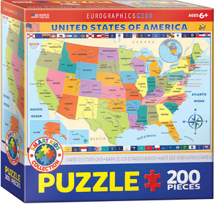 Puzzle: Educational Charts for Kids - Map of the US