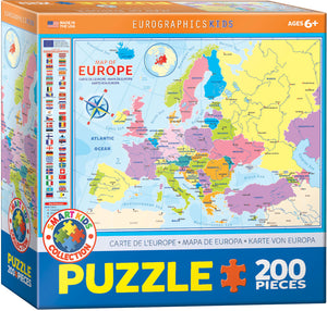 Puzzle: Educational Charts for Kids -  Map of Europe