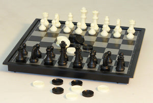 Chess - 12" Magnetic Chess with Checkers