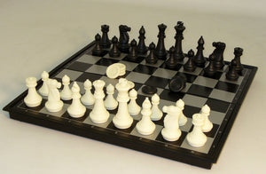 Chess - 14" Magnetic Chess with Checker Set