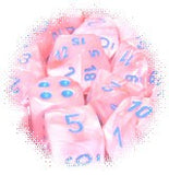 Chessex Dice: Lustrous Polyhedral Set Pink/Blue (7)