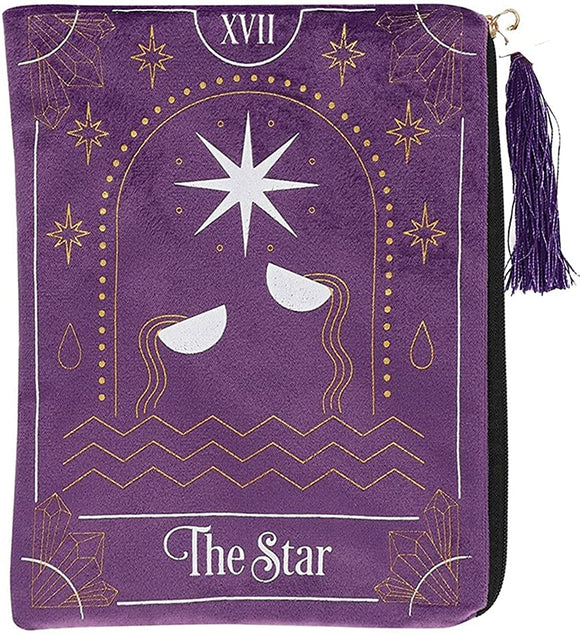 The Star Purple Velvet Zippered Tarot Card Bag