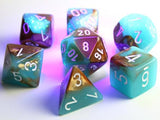 Chessex Dice: Gemini Polyhedral Set Luminary Copper/Turquoise/White (7)