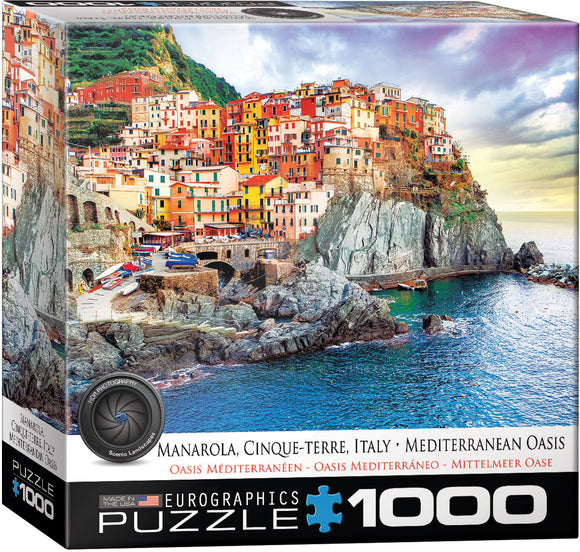 Puzzle: Maps & Flags - Manarola Cinque Terre Italy Mediterranean Oasis