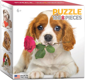 Puzzle: Mini Puzzle Collection - Dog with Rose