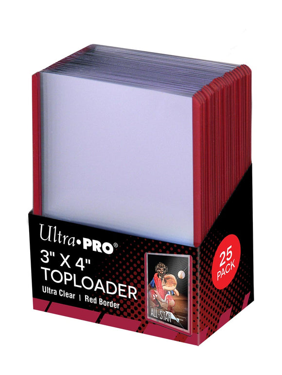 UltraPRO: TopLoader - Red Border 3x4 Hard Sleeves - 25 pack