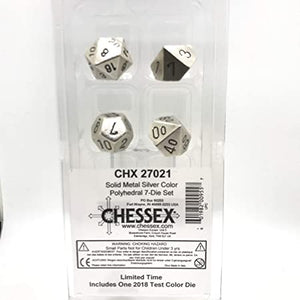 Chessex Dice: Metal Polyhedral Set Silver (7)