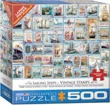 Puzzle: Variety 500 Pieces - Sailing Ships Vintage Stamps