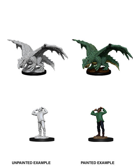 D&D: Nolzur's Marvelous Miniatures - Green Dragon Wyrmling & Afflicted Elf