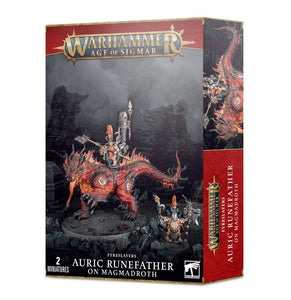 Warhammer: Fyreslayers - Auric Runefather on Magmadroth