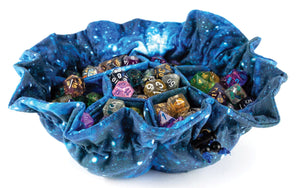 Velvet Compartment Dice Bag with Pockets: Galaxy