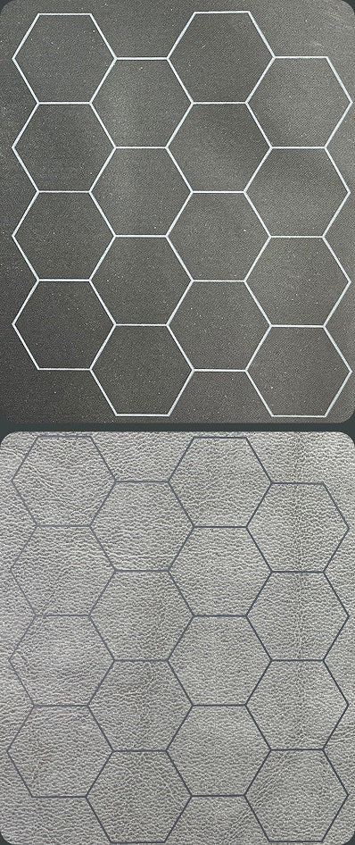 Chessex Megamat: 1” Reversible Black-Grey Hexes (34½” x 48” Playing Surface)