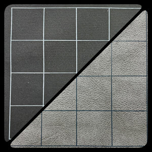 Chessex Battlemat: 1" Reversible Black-Grey Squares (23 ½" x 26" Playing Surface)