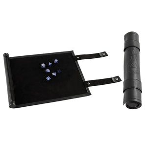 Scroll Dice Tray with Dice Storage - Black