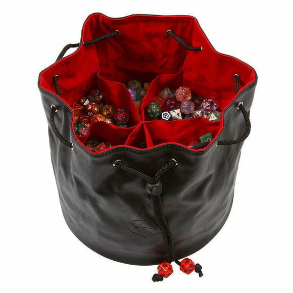 Pouch of the Endless Hoard Dice Bag - Black Red