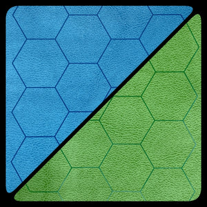 Chessex Battlemat: 1" Reversible Blue-Green Hexes (23 ½" x 26" Playing Surface)