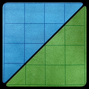Chessex Battlemat: 1" Reversible Blue-Green Squares (23 ½" x 26" Playing Surface)