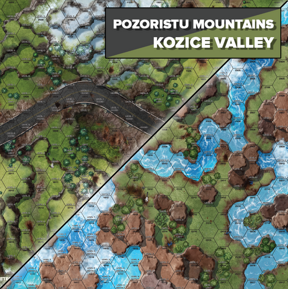 BattleTech Battles of Tukayyid: Battle Mat - Pozoristu Mountains/Kozice Valley