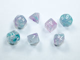Chessex Dice: Nebula - Mini Polyhedral Wisteria/White 7-Die Set