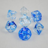 Chessex Dice: Nebula Polyhedral Set Dark Blue/White (7)