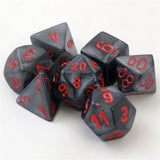 Chessex Dice: Velvet Polyhedral Set Black/Red (7)