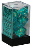 Chessex Dice: Borealis Polyhedral Set Teal/Gold (7)