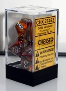 Chessex Dice: Lustrous Polyhedral Set Gold/Silver (7)