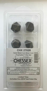 Chessex Dice: Metal Polyhedral Set Dark Metal (7)