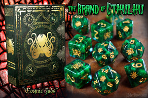 Infinite Black: Brand of Cthulhu Elder Dice - Mythic Cosmic Jade Edition
