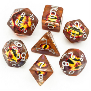 Fire Demon Eye RPG Dice Set