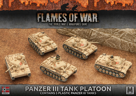 Flames of War: German Panzer III Tank Platoon (Mid War-Afrika Korps)