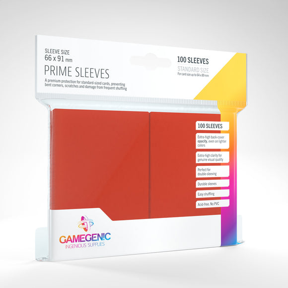 GameGenic Prime Card Sleeves: Red