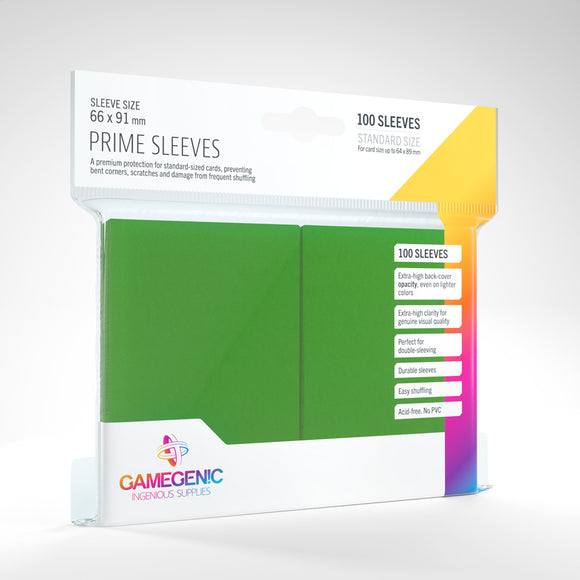 gamegenic card sleeves green GameGenic Prime Card Sleeves: Green – Little Shop of Magic