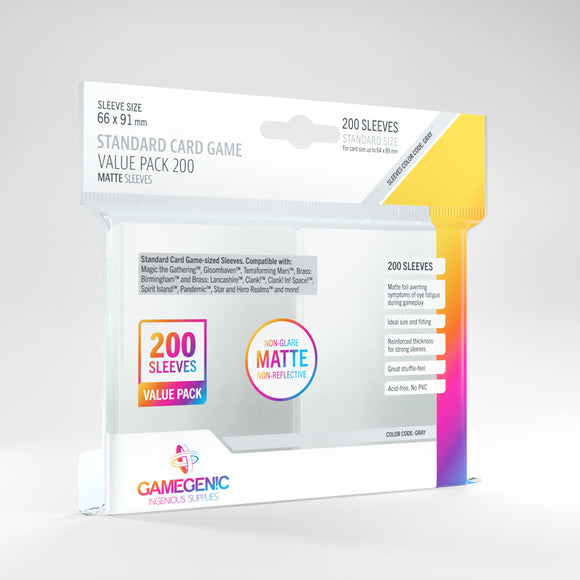 MATTE Standard Card Game Sleeve Value Pack 200