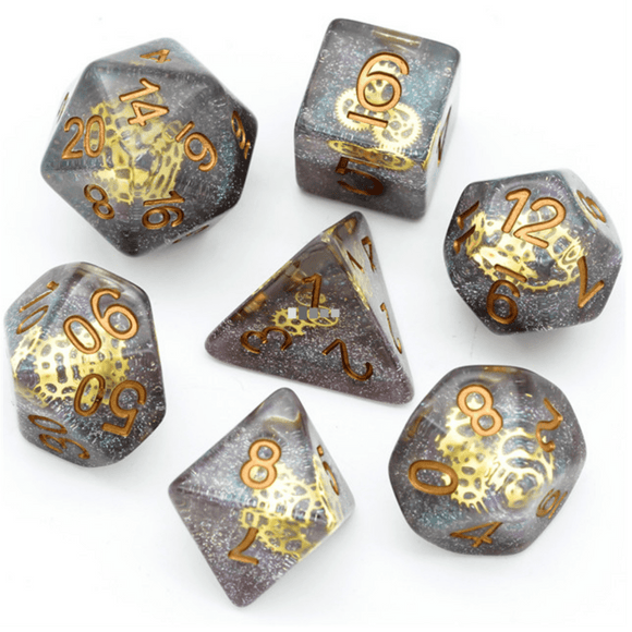 Glitter Gearwheel RPG Dice Set