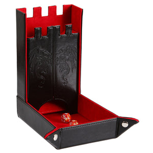 Forged Draco Castle Dice Tower & Dice Tray - Red