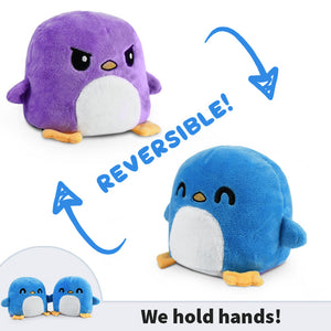 TeeTurtle Reversible Penguin: Blue/Purple Plushmate (Mini)