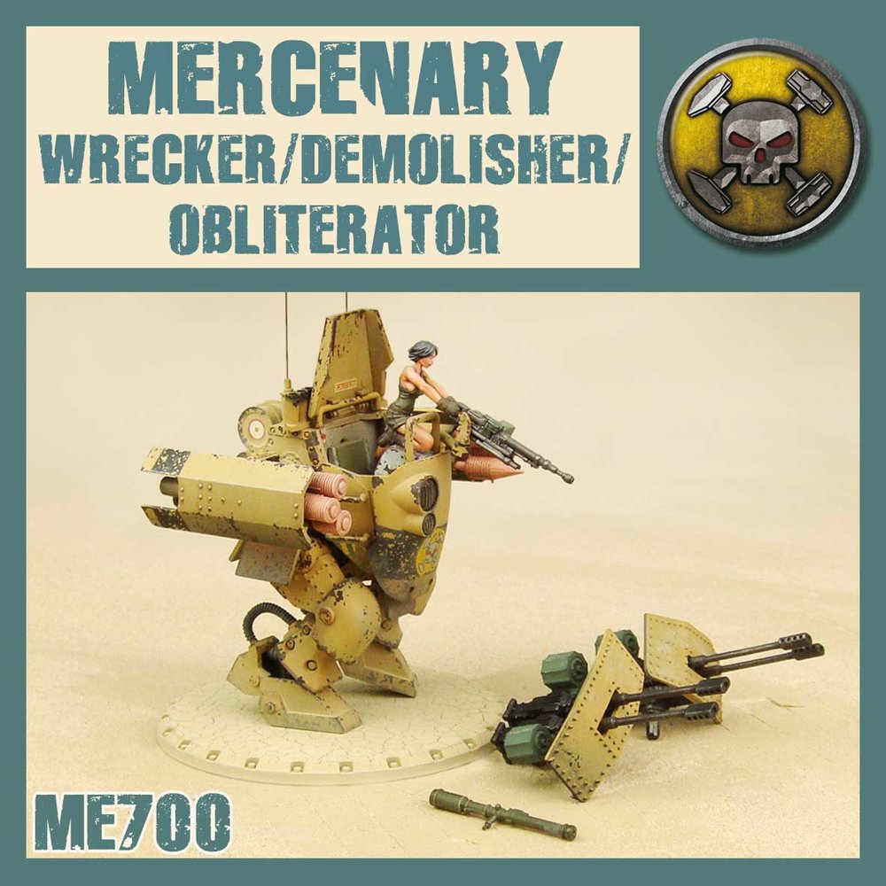 Figurine Dust 1947 Mercenary Wrecker / Obliterator ME700, Sous-couche Grise, Neuve Sous Blister