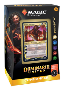 Magic: the Gathering - Dominaria United Commander Deck - Painbow. Colors for the deck are WUBRG! White, Blue, Black, Red and Green!