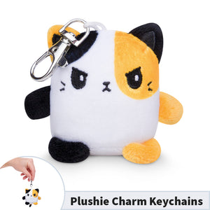 TeeTurtle Plushie Charm Keychain: Angry Calico Cat