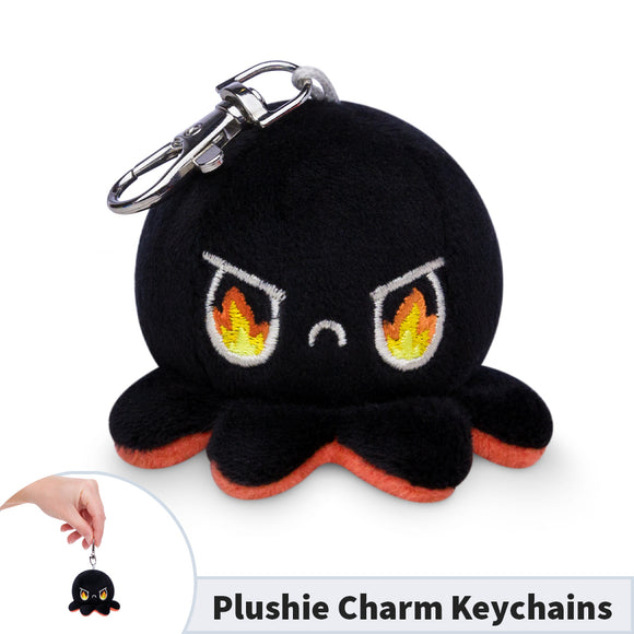 TeeTurtle Plushie Charm Keychain: Rage Black Octopus