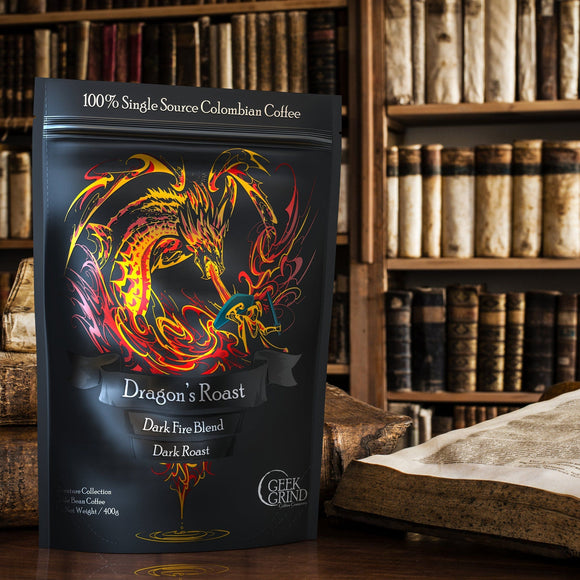 Geek Grind Coffee: Dragon's Roast - Dark Fire Blend (Ground)