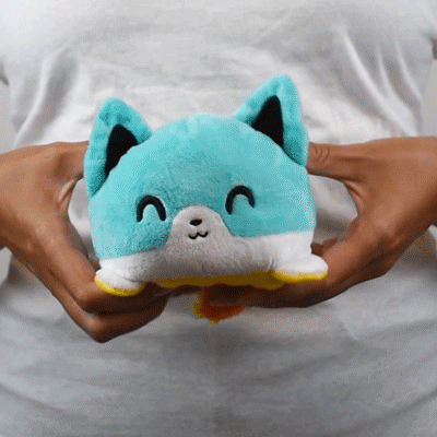 TeeTurtle Reversible Kitsune: Aqua/Orange (Mini) – Little Shop of Magic