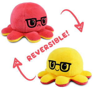 TeeTurtle Reversible Octopus: Yellow/Red Glasses (Mini)