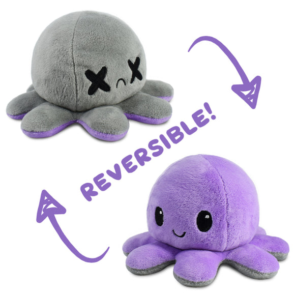 TeeTurtle Reversible Octopus: Purple/Gray (Mini)