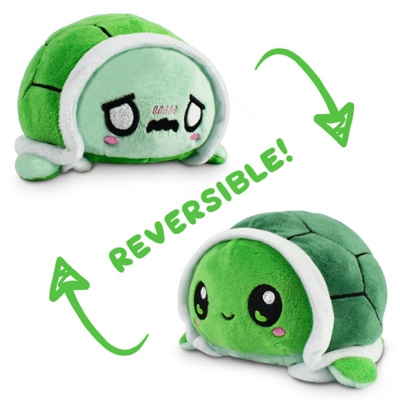 TeeTurtle Reversible Turtle: Worried/Green (Mini)