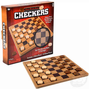 Classic Wooden Games 10" Checkers